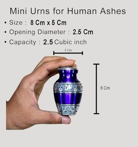 Distinctive Aluminum <b>Keepsake</b> <b>Memorial</b> Cremation Urn Ash Tribute Holder Featuring Artistic Exterior And Premium Finish - Product Image 1