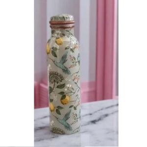Attractive Enamel Sticker Applied Copper <b>Water</b> <b>Bottle</b> Multicolor Decoration Copper <b>Bottle</b> By <b>Gym</b> Home Office Use - Product Image 1