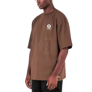 เสื้อยืดทรงหลวมไหล่ตก คุณภาพดีที่สุด ผ้าฝ้าย 100% ระบายอากาศได้ดี สวมใส่สบายๆ สำหรับผู้ชาย เหมาะสำหรับฤดูร้อน - Product Image 2