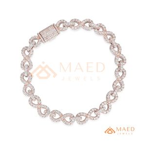 <b>Rose</b> Gold <b>Infinity</b> Link Bracelet Iced Out Luxury Fashion Chain Bracelet Elegant Jewelry for Women and Men - Product Image 5