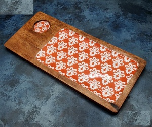 Bandeja de madera con diseño moderno y estampado en esmalte, bandeja de madera, bandeja de esmalte, bandeja estampada a un precio muy competitivo - Product Image 3