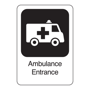 Señal de Entrada de Ambulancia de Alta Visibilidad Brady, Señal de Seguridad de PVC para Interiores/Exteriores para Hospitales - Product Image 3