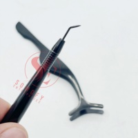 Applicateur de rehaussement de cils et de lamination de sourcils en acier inoxydable noir, réutilisable, portable, marque privée, pour isolation des cils