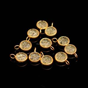 Natural Lemon Quartz Carved Flower Charm Gold Vermeil Pendant 925 Sterling Silver Lemon Quartz Gemstone <b>Healing</b> <b>Crystal</b> Jewelry - Product Image 5