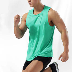Camiseta sin mangas de fitness para hombre, personalizada al por mayor, básica para entrenamiento, chaleco de gimnasio, informal, de punto, de algodón, poliéster y elastano - Product Image 4