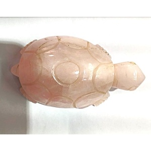 Figura Decorativa de Feng Shui Hecha a Mano con Ágata Aashim, Cuarzo Rosa y Tortuga de Piedra Preciosa, Tacto Real, Decoración para el Hogar, Espiritual, India - Product Image 2