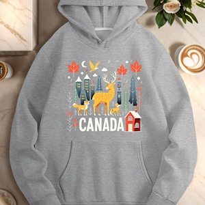Ciervo CANADÁ con símbolos culturales sudaderas casuales de mujer - Product Image 1