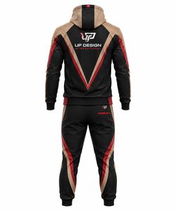 Survêtement à capuche en polyester personnalisé pour hommes, fermeture éclair intégrale, vêtements de sport, tenue de jogging, fabricant OEM ODM - Product Image 3