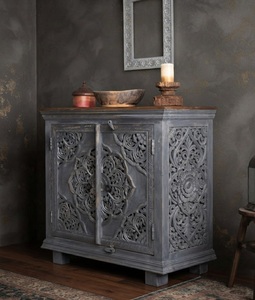 Carved Solid Wood 2-Door <b>Sideboard</b> Cabinet Dining <b>Storage</b> Console Modern Living Room Furniture - Product Image 2