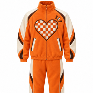 Mens <b>Fleece</b> Tracksuit Custom Warm Training Sportswear With Full Zip Jacket And Jogger Pants For <b>Running</b> Gym And Casual Wear Gear - Product Image 3