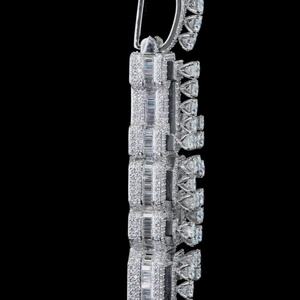 Rhodium Plated 925 Sterling Silver Moissanite Brilliant Cut Charm Pendant Hiphop Men's Party Jewelry Claw Setting Luxury - Product Image 4