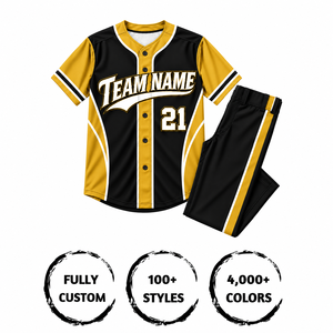 Ensemble d'uniformes de baseball personnalisés pour hommes adultes, manches courtes, 100% polyester, évacuation de l'humidité, impression par sublimation, nom de l'équipe 21 - Product Image 4