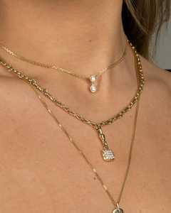 จี้เพชรทรงหยดน้ำแบบฝังขอบ สร้อยคอทรงหยดน้ำขนาดเล็ก ทองคำแท้ 14k 18k รูปทรงลูกแพร์และทรงกลม เพชรเพาะเลี้ยง สำหรับผู้หญิง ผู้ผลิตขายส่ง - Product Image 4
