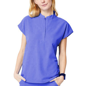 Uniforme Médico para Enfermeras, Traje de Trabajo con Logotipo Personalizado, Uniforme Médico Elástico a la Moda, Conjunto de Enfermería Sólido, Tops - Product Image 6