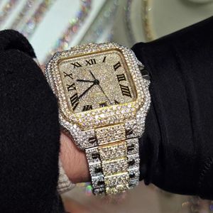 Reloj de Diamantes Moissanite DEF de Alta Calidad, Estilo Hip Hop, con Diamantes Incoloros, Caja de Aleación de 40 mm, Movimiento de Cuarzo - Product Image 4