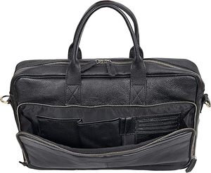 Elegante Maletín de Cuero Genuino Vintage para Portátil, Bolso Negro Suave, Resistente al Agua, Anti-Robo, Diseño Portátil - Product Image 4