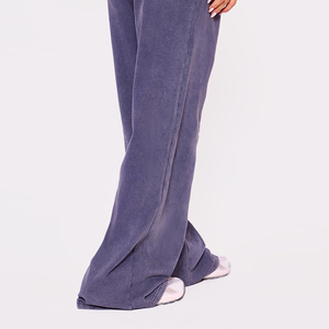 Pantalones Deportivos Rectos de Cintura Alta para Mujer, Ecológicos, con Cierre de Cordón, Corte Regular, Largos, Lavado Químico, Estilo Vintage - Product Image 1