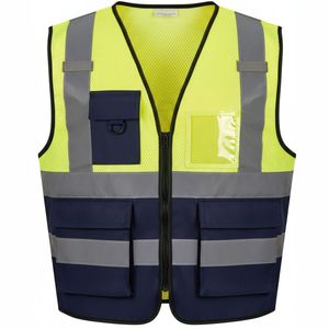 Chaleco de seguridad reflectante de alta visibilidad para hombre, ropa exterior transpirable de color amarillo y naranja, ropa informal para la temporada de primavera - Product Image 5