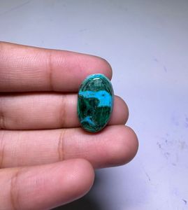 Prix de gros Pierre précieuse naturelle Chrysocolle Malachite de haute qualité, taille ovale, pour la fabrication de bijoux, vert, tailles assorties - Product Image 4