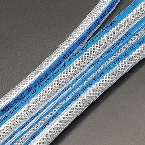 Manguera de PVC Transparente Trenzada Ascent India, 12.5mm DI x 17mm DE, con Franja Azul Reforzada, para Agua y Aire - Product Image 2