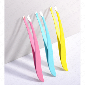 6PCS High Quality Stainless Steel Slant Tip Eyebrow Tweezers Set Custom Colors Private Label Beauty Grooming Tools OEM - Product Image 4