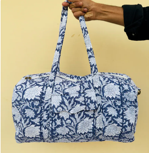 Cotton Quilted Duffle Bag Zipper Sport Travel Weekender <b>Luggage</b> Eco-Friendly Luxury Portable Shoulder Lightweight High Quality - Product Image 2
