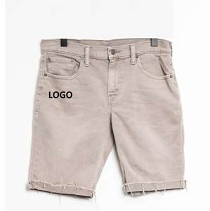 Custom High Quality Streetwear Heavy Weight Half Short <b>Pants</b> Vintage Distressed Baggy Flared - Product Image 1