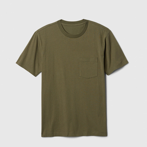 Men's Pocket T-<b>Shirt</b> <b>100</b>% <b>Polyester</b> Front Logo Custom Short Sleeve Breathable Quick Dry Casual - Product Image 5