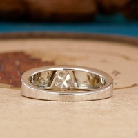 Anillo de Lujo para Hombre, Chapado en Oro de 14K, con Diamante Corte Trillón, Joyería de Moda, Anillo de Compromiso, Certificado IGI