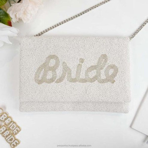 Customized Mrs <b>Name</b> Beaded Clutch Bridal Wedding Handmade Embroidery Personalized Bride Evening Portable Luxury Fashion Party - Product Image 4