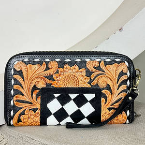 Nouvelle Pochette de Luxe en Cuir Véritable Motif Damier Tournesol, Faite à la Main, Très Vendue, pour Usage Quotidien Féminin - Product Image 3