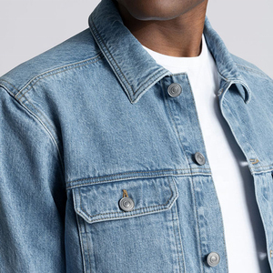 Fabricante de Ropa al por Mayor, Chaquetas para Hombre, Chaquetas de Mezclilla de Color Sólido Básico Personalizadas, Chaquetas para Hombre de Alta Calidad - Product Image 6
