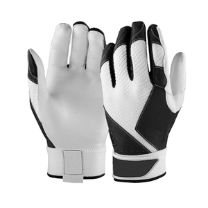 Unisex Orange White Leather Batting Gloves Breathable <b>Hook</b> And Loop Closure Training Use - Product Image 2
