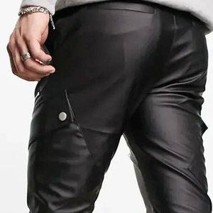 Pantalon en cuir décontracté pour homme – Prix de gros, couleur unique, haute qualité, vente chaude, prix bas - Product Image 6