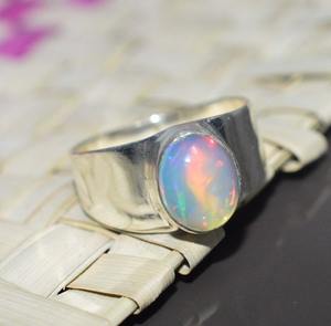 Anillo de ópalo de moda anillo de piedras preciosas de forma ovalada anillo elegante de Plata de Ley 925 regalo de joyería hecho a mano para Navidad - Product Image 3