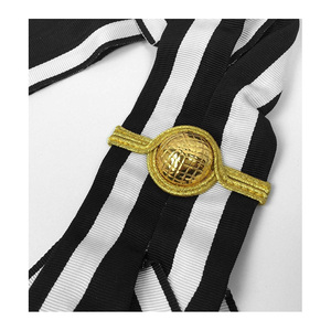 Écharpe de cérémonie maçonnique noire et blanche avec dentelle, pompons brodés, épingle de sûreté, résistante à l'eau, durable, traditionnelle - Product Image 2
