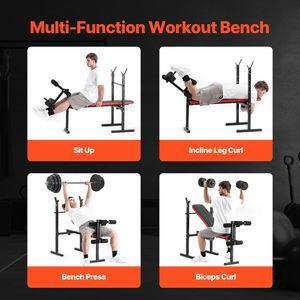 Multi-Functional 380lbs Adjustable Weight <b>Bench</b> Press Full Body Workout Home Gym <b>Bench</b> New Product Category <b>Benches</b> & Racks - Product Image 6