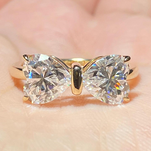 Más vendidos 1,50 quilates Moissanite corazón corte diamante anillo compromiso anillo original joyería 18K anillo de oro amarillo - Product Image 2