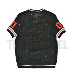 Vente en gros usine – Maillot en maille léger et respirant pour homme, coupe classique, col en V, manches courtes, style formel, streetwear, logo personnalisé - Product Image 5