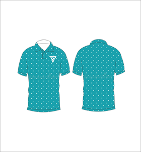 Mens Teal White Micro Polka Dot Polo Shirt Custom Sublimation Short Sleeve Summer Casual Breathable Lightweight Golf Shirt - Product Image 3