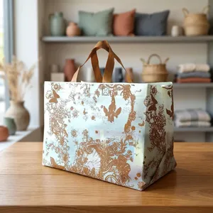 Bolsa de Compras Reutilizable Ecológica de Tela No Tejida al por Mayor con Logotipo Personalizado Termosellado y Serigrafiado para Uso Comercial y en Exposiciones - Product Image 1