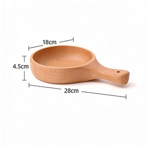 Bol à salade sculpté à la main, bol de service moderne en bois, bol de luxe en bois d'acacia, petit bol de service en bois - Product Image 2