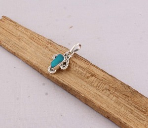 Pendentif en turquoise naturelle, bijoux en argent sterling 925, pendentif en pierre précieuse fait main, style vintage, collier ovale en turquoise bleue - Product Image 6