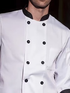 Uniforme de Chef 2025 Económico Unisex de Manga Corta con Cuello Alto y Doble Botonadura, Tejido de Poliéster, Delgado, para Restaurante - Product Image 5