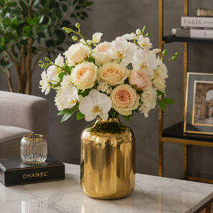 Florero de latón dorado hecho a mano |   Moderno Florero Decorativo de Metal para Decoración del Hogar |   Centro de Mesa de Lujo |   Jarrón al por Mayor para Hotel - Product Image 2