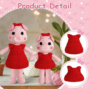 Ensemble de cadeaux au crochet Splandiant pour grandes sœurs, poupée cochon pour petite sœur et frère, cadeau pour célébrer les petites filles - Product Image 5