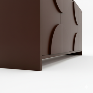 ตู้ข้างไม้ทรงครึ่งวงกลมทันสมัย ตู้ไม้ทรงครึ่งวงกลม 4 ประตู ตู้ไม้ทรงโค้ง ดีไซน์โค้งทันสมัยสำหรับจัดเก็บ - Product Image 3