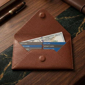 Organizador de cuero al por mayor con sobres para efectivo, construcción duradera, acabado elegante, cierre seguro a bajo precio - Product Image 3