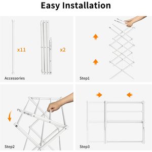Tendedero Plegable Blanco para Interiores/Exteriores, Secador de Ropa Plegable, Conveniente para Uso Doméstico - Product Image 5