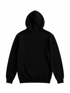 Sweat à capuche unisexe noir, coupe oversize unie, en molleton tricoté 100% polyester, avec poche, anti-rétrécissement, pour l'automne - Product Image 2